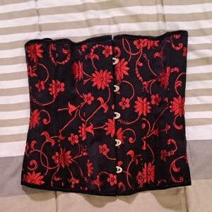 Black and Red Floral Shapewear Corset